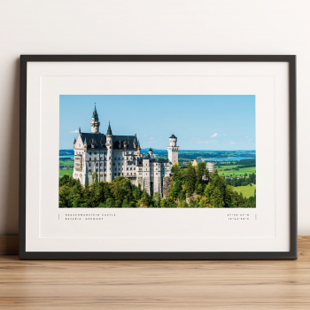 Neuschwanstein Castle Coordinates Poster Print Wall Art
