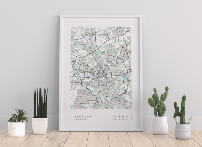 New York Coordinates Map Poster Print Wall Art