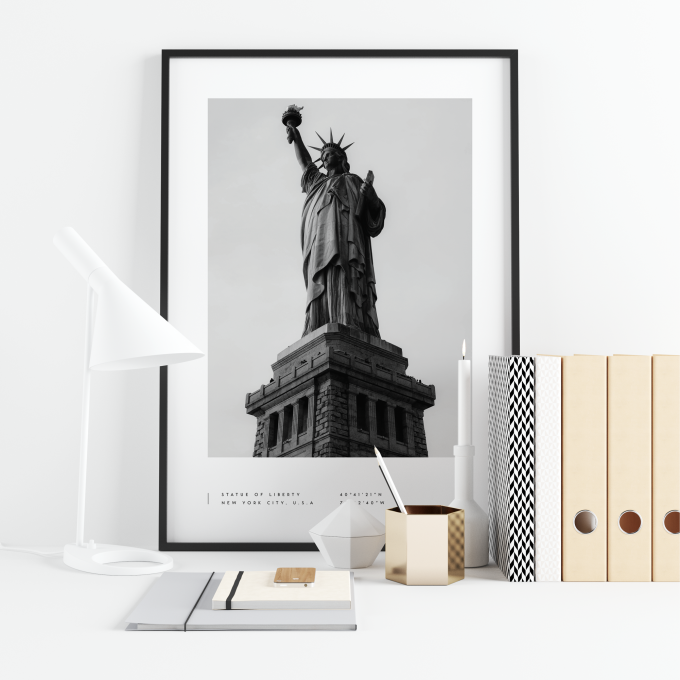 New York Coordinates Poster Print Wall Art