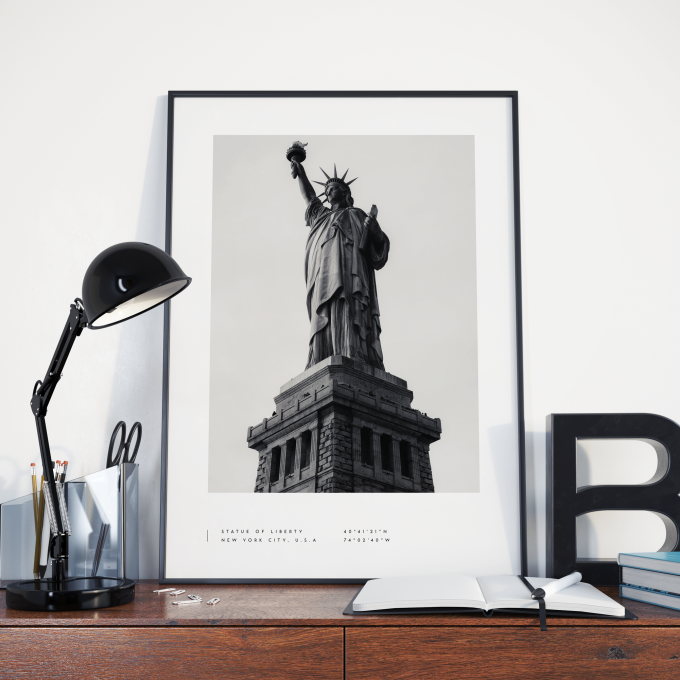 New York Coordinates Poster Print Wall Art