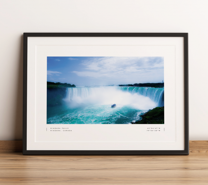 Niagara Falls Coordinates Poster Print Wall Art