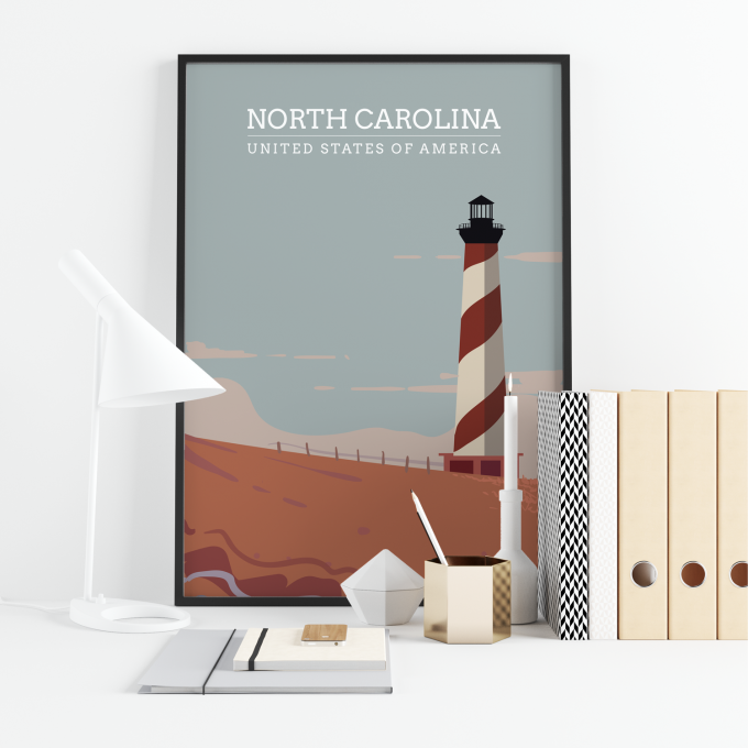 North Carolina Poster Print Wall Art