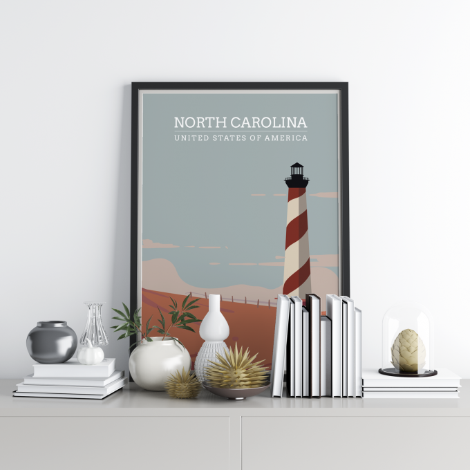 North Carolina Poster Print Wall Art