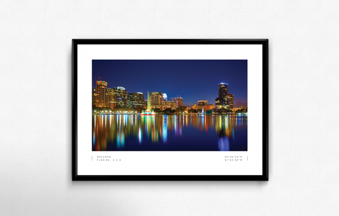 Orlando Coordinates Poster Print Wall Art