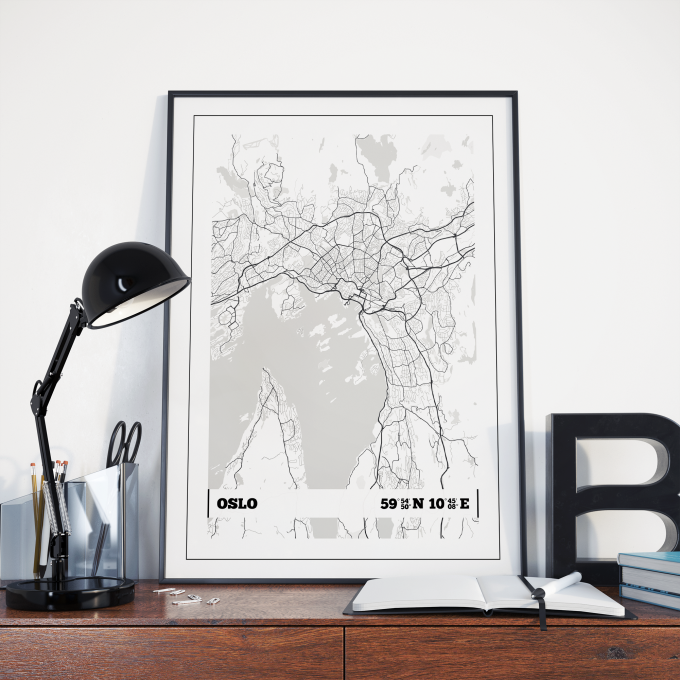 Oslo Coordinates Map Poster Print Wall Art