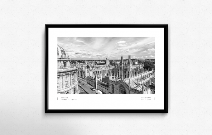 Oxford Coordinates Poster Print Wall Art