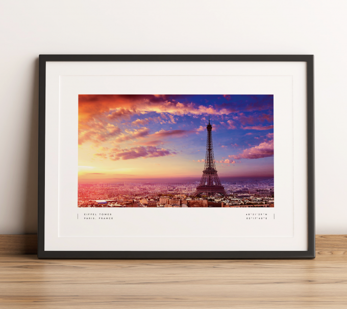 Paris Coordinates Poster Print Wall Art