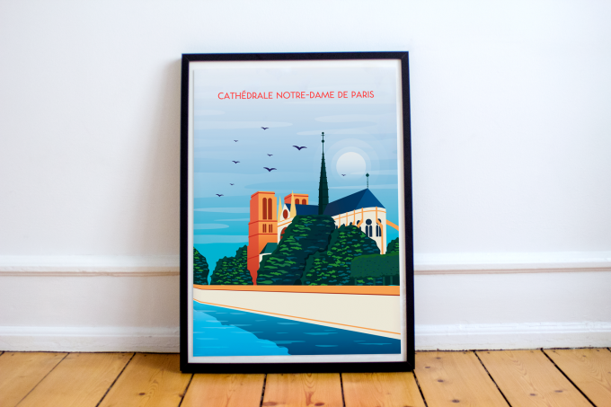 Paris Notre Dame Poster Print Wall Art