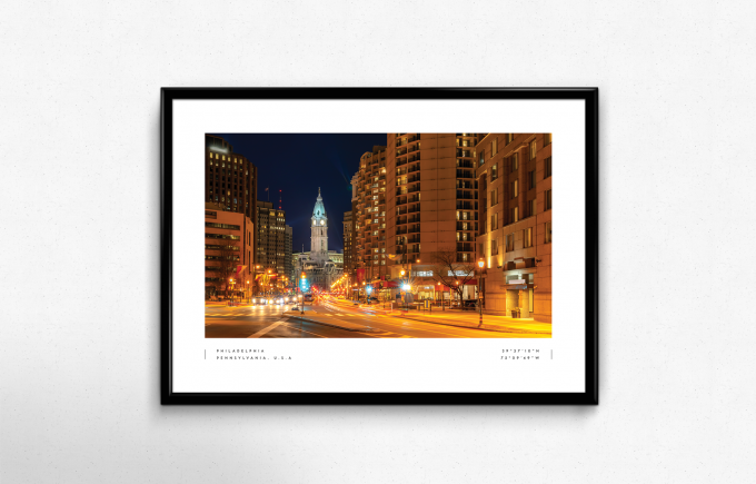 Philadelphia Coordinates Poster Print Wall Art