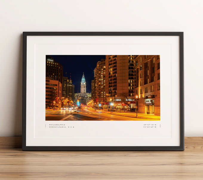 Philadelphia Coordinates Poster Print Wall Art