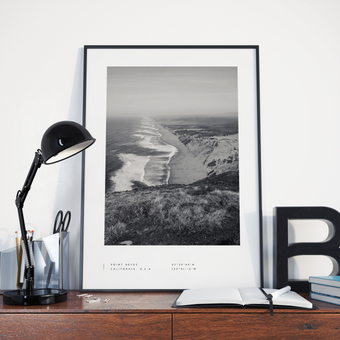 Point Reyes Coordinates Poster Print Wall Art