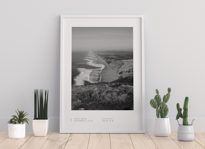 Point Reyes Coordinates Poster Print Wall Art