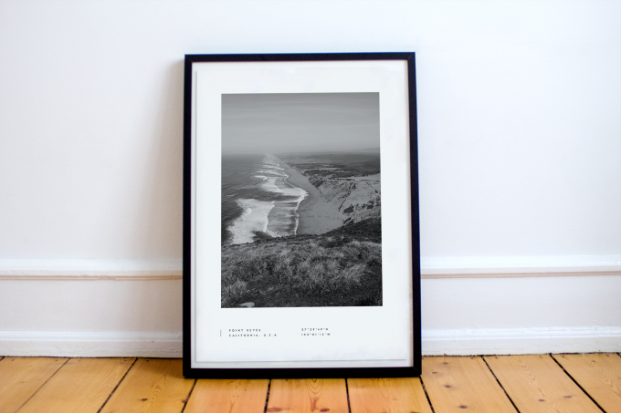 Point Reyes Coordinates Poster Print Wall Art