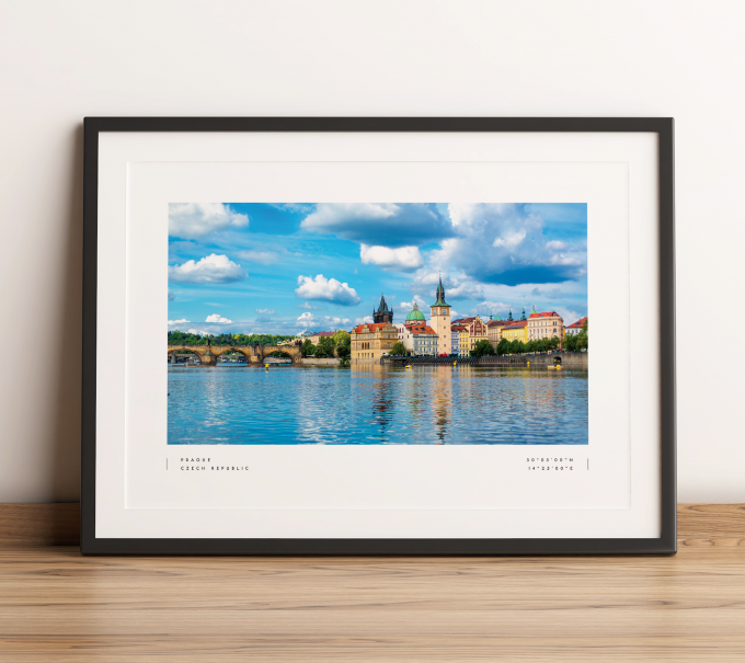 Prague Coordinates Poster Print Wall Art