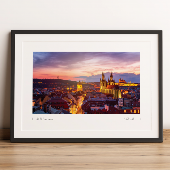 Prague Coordinates Poster Print Wall Art
