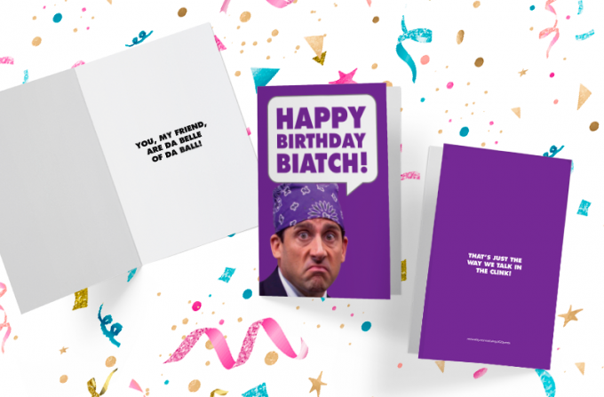 Prison Mike Birthday Card and Dwight Schrute Business Card – igdprints.com