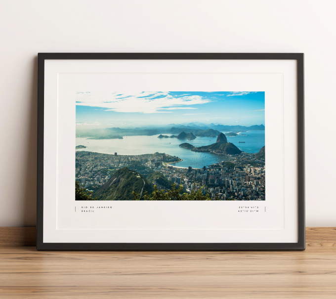 Rio De Janeiro Coordinates Poster Print Wall Art