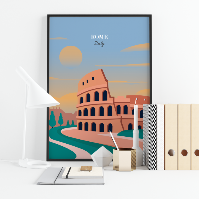 Rome Colosseum Poster Print Wall Art