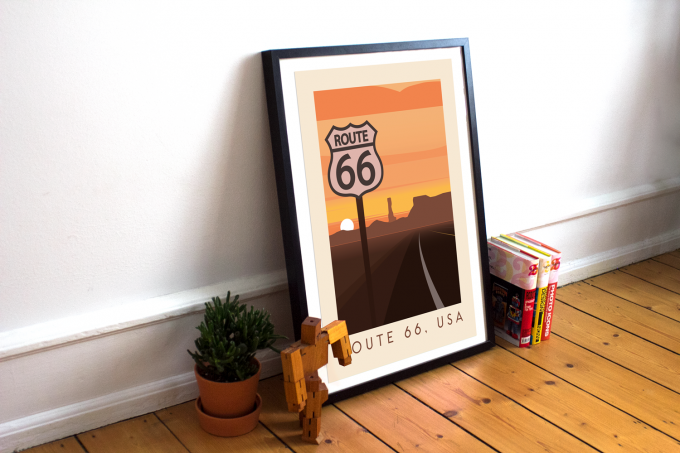 Route 66 Poster Print Wall Art