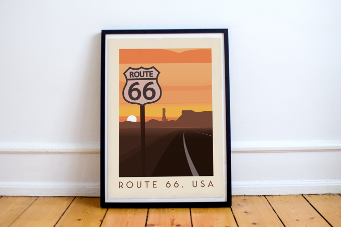 Route 66 Poster Print Wall Art
