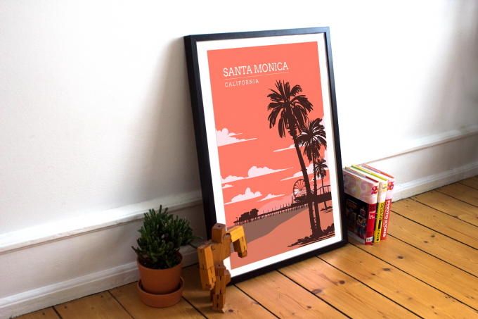 Santa Monica Poster Print Wall Art