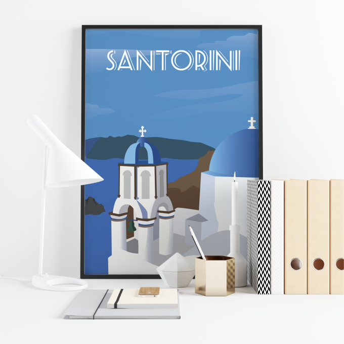 Santorini Poster Print Wall Art