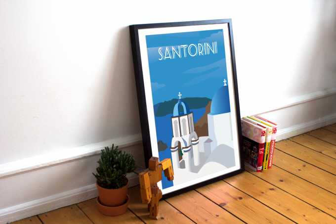 Santorini Poster Print Wall Art