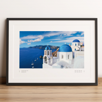 Santorini Coordinates Poster Print Wall Art
