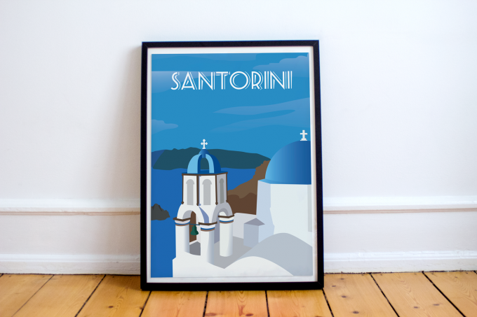 Santorini Poster Print Wall Art