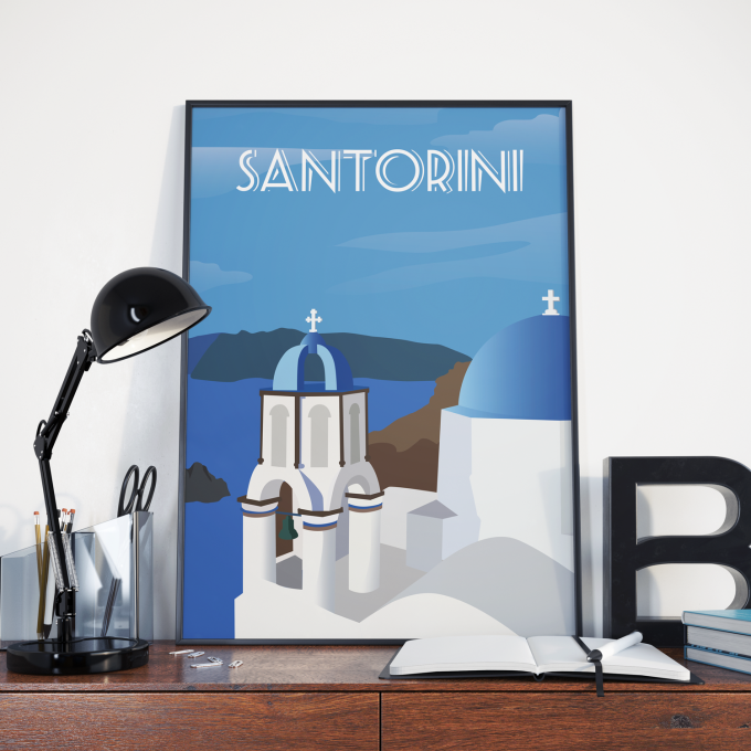 Santorini Poster Print Wall Art