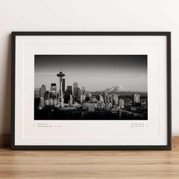 Seattle Coordinates Poster Print Wall Art