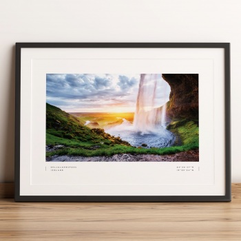 Seljalandsfoss Coordinates Poster Print Wall Art