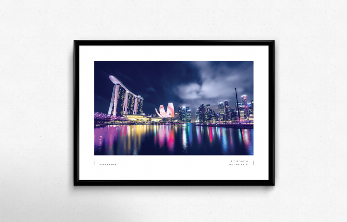 Singapore Coordinates Poster Print Wall Art