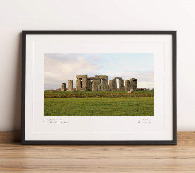 Stonehenge Coordinates Poster Print Wall Art