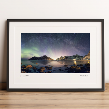 Svalbard Northern Lights Coordinates Poster Print Wall Art