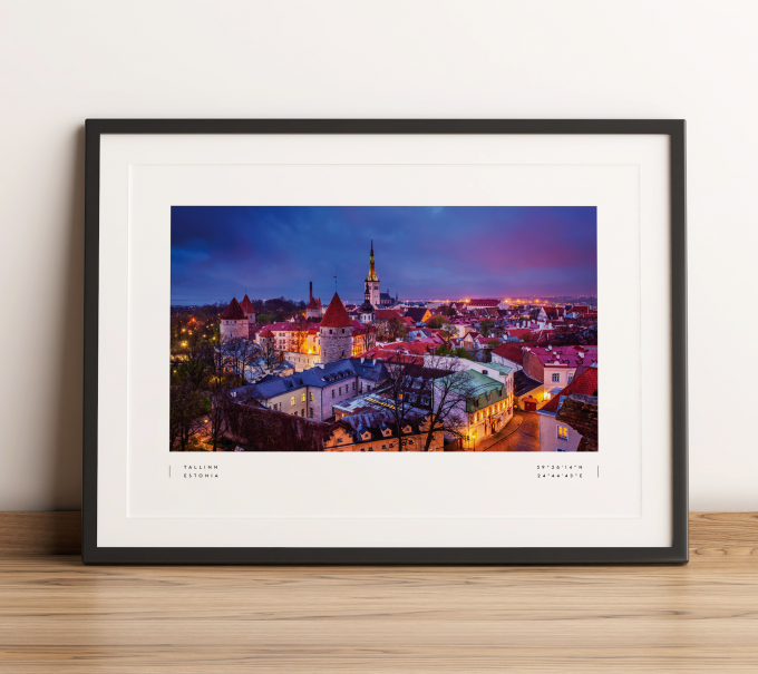 Tallinn Coordinates Poster Print Wall Art