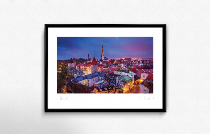 Tallinn Coordinates Poster Print Wall Art