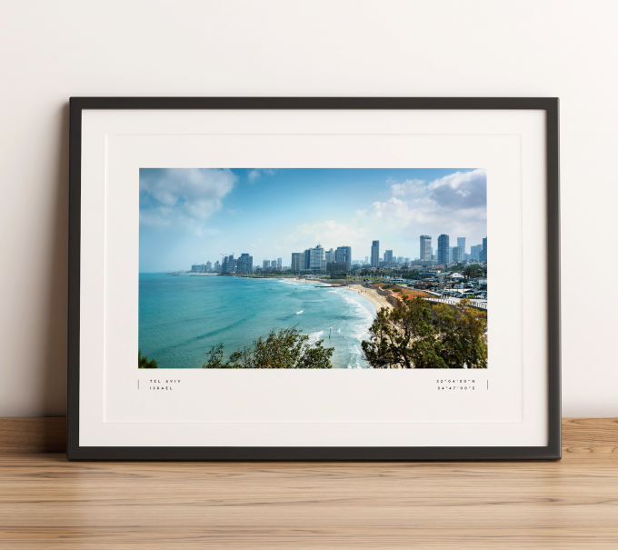 Tel Aviv Coordinates Poster Print Wall Art