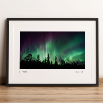 Tromso Northern Lights Coordinates Poster Print Wall Art