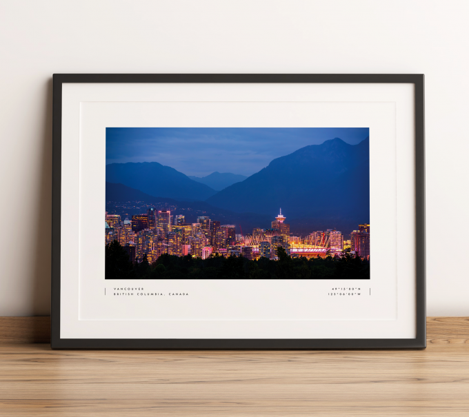 Vancouver Coordinates Poster Print Wall Art