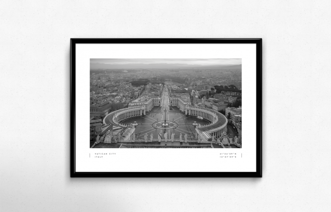 Vatican City Coordinates Poster Print Wall Art