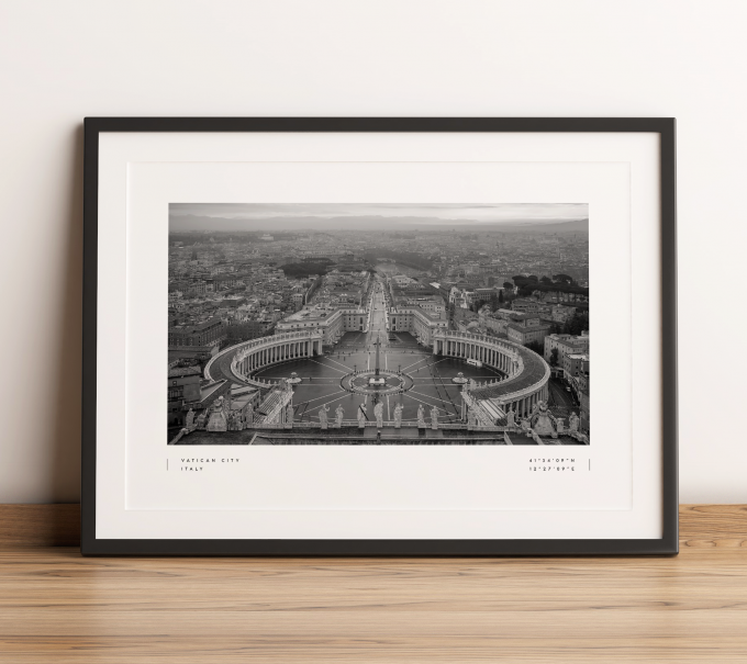 Vatican City Coordinates Poster Print Wall Art