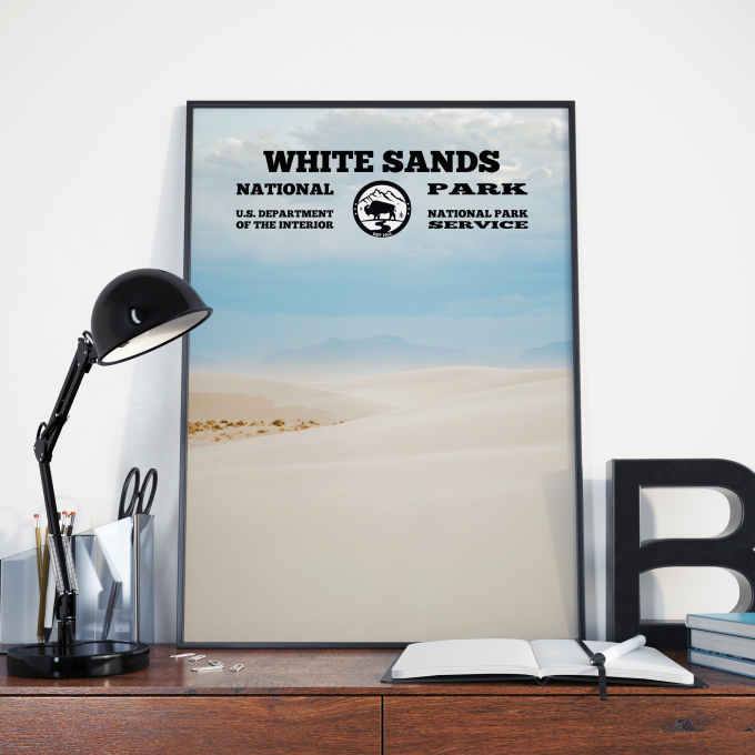 White Sands National Park WPA Poster Print Wall Art