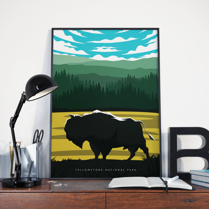 Yellowstone National Park Poster Print Wall Art