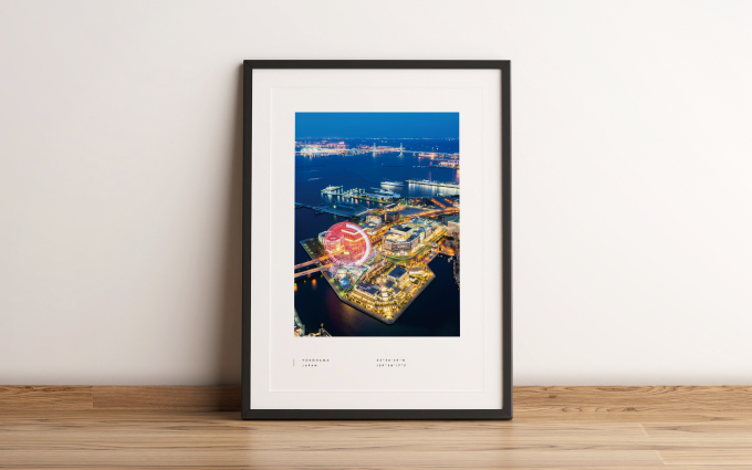 Yokohama Coordinates Poster Print Wall Art