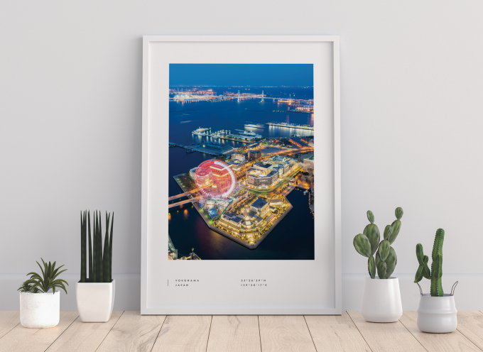 Yokohama Coordinates Poster Print Wall Art