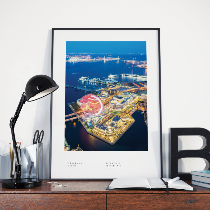 Yokohama Coordinates Poster Print Wall Art