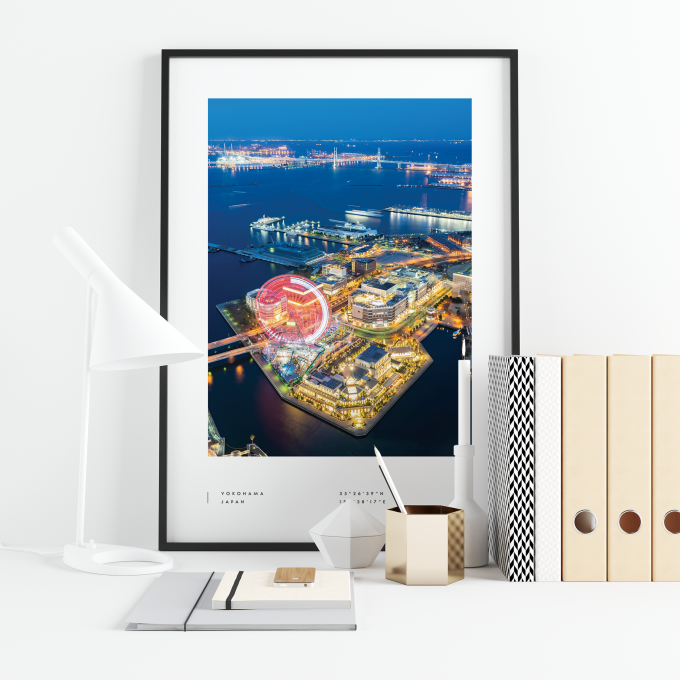 Yokohama Coordinates Poster Print Wall Art