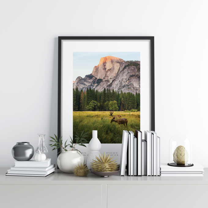 Yosemite National Park Coordinates Poster Print Wall Art