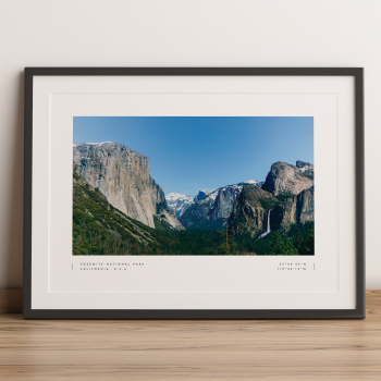 Yosemite National Park Coordinates Poster Print Wall Art